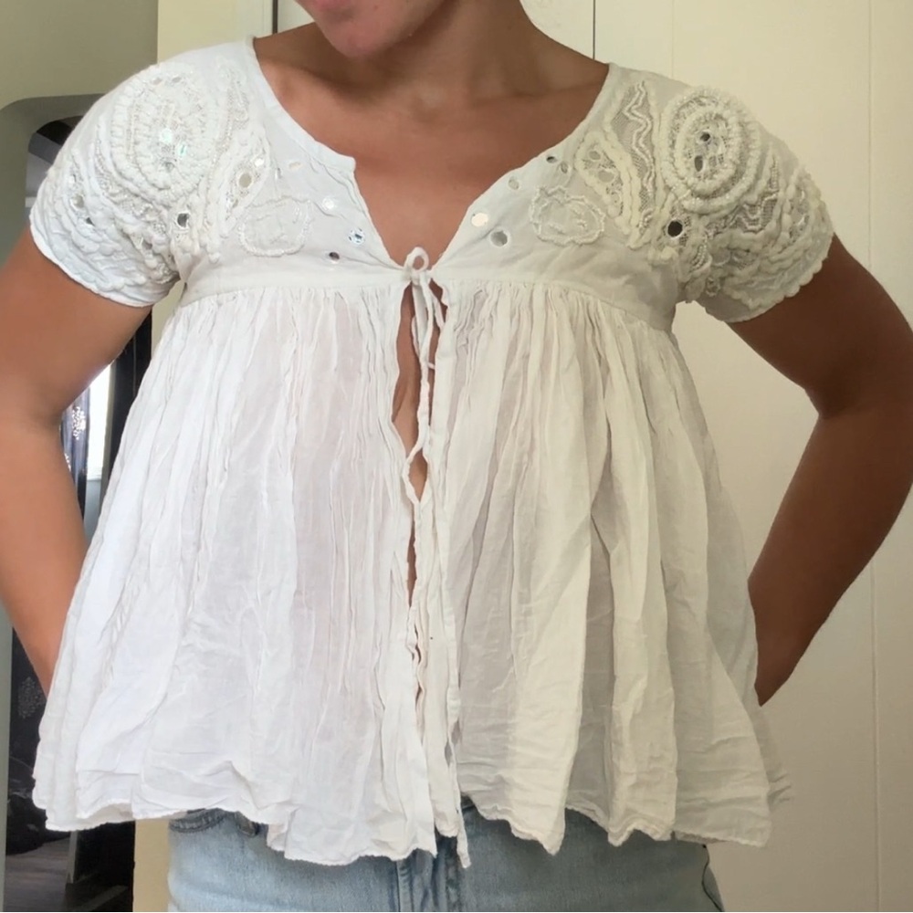 Raga Embroidered Top w/ tie